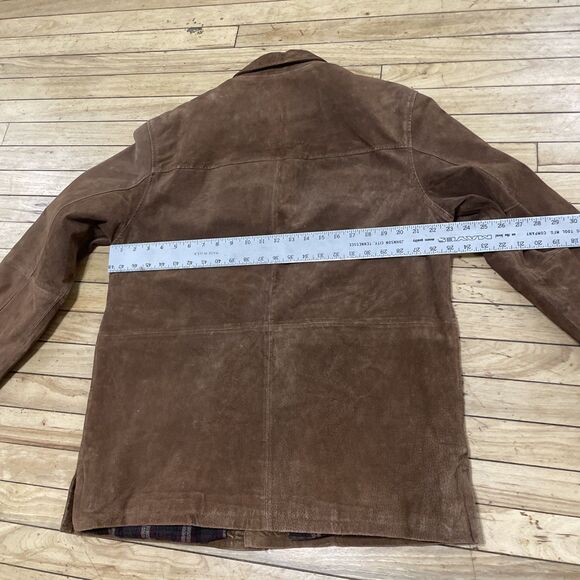 NEUTRAL TERRITORY Parka Leather Jacket Men M Brown Western Cowboy Button Coat 46 - Picture 10 of 16